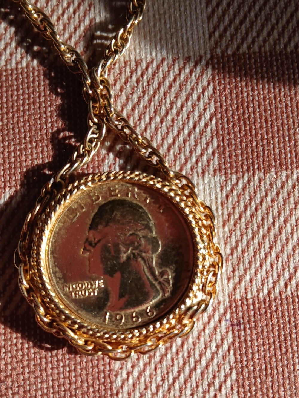 Vintage Gold-Tone Coin Pendant Necklace - Women's Jewelry